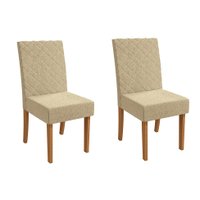 Conjunto com 2 Cadeiras Verbena Bouclé Bege e Canela