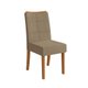 Conjunto de Mesa de Jantar Retangular com Tampo de Vidro Off White Alteia e 6 Cadeiras Elva Bouclé Fendi e Canela