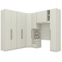 Quarto Solteiro Modulado 9 Portas 241x365 cm Seletto Areia Henn