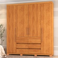 Guarda-Roupa Casal Farnese 4 Portas 6 Gavetas Cinamomo - Pnr Móveis