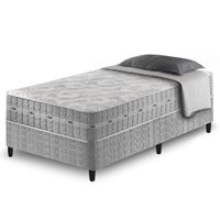 Conjunto Cama Box Solteiro Zidi Alabama 88x188cm Molas Ensacadas