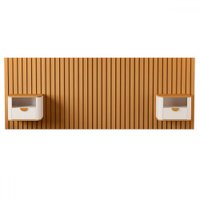 Cabeceira Queen Buriti 2 Gavetas Ripado Off White/Nature - Jb Bechara