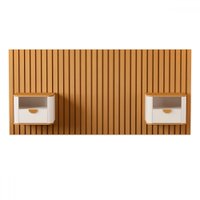 Cabeceira Solteiro Buriti 2 Gavetas Ripado Off White/Nature - Jb Bechara