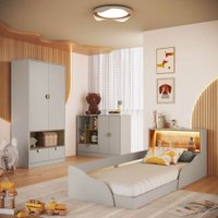 Quarto Infantil Completo Montessoriana Lille 4 Porta 3 Gavetas com Led Arenas - Art In Móveis
