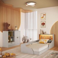 Quarto Infantil Completo Montessoriana Lille 2 Portas 1 Gaveta com Led Arenas - Art In Móveis