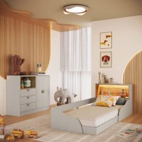 Quarto Infantil Completo Montessoriana Lille 2 Portas 3 Gavetas com Led Arenas - Art In Móveis