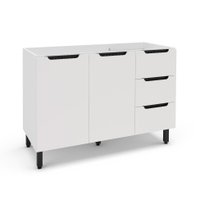 Balcão de Cozinha Meena sem Tampo 2 Portas 3 Gavetas Branco