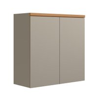 Armário Aéreo Allure 2 Portas Gris e Jequitibá 80 cm
