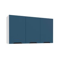 Armário Aéreo Meena 3 Portas Azul e Branco