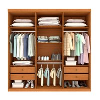 Guarda-Roupa Casal Paradiso com Pés 6 Portas 4 Gavetas Cinamomo 219 cm
