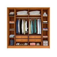 Guarda-Roupa Casal Vicenzo com Pés 6 Portas 4 Gavetas Cinamomo