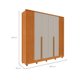 Guarda-Roupa Casal Vicenzo com Pés 6 Portas 4 Gavetas Cinamomo e Off White