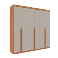 Guarda-Roupa Casal Joinville sem Pés 6 Portas 4 Gavetas Cinamomo e Off White