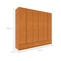 Guarda-Roupa Casal Positano 6 Portas 9 Gavetas Cinamomo