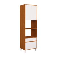 Paneleiro Denver 2 Portas 2 Gavetas Freijó e Branco