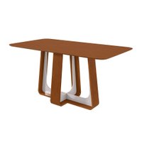 Mesa de Jantar Retangular com Tampo de MDF Sintonia Amêndoa e Frassino 170 cm