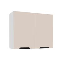 Armário Aéreo Meena 2 Portas Creme e Branco