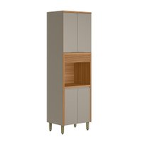 Paneleiro Allure com 1 Nicho 5 Portas Gris e Jequitibá
