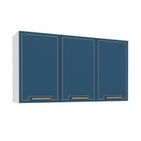 Armário Aéreo Amara 3 Portas Azul e Branco