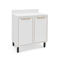 Balcão de Cozinha Amara com Tampo 2 Portas Branco
