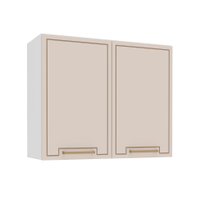 Armário Aéreo Amara 2 Portas Creme e Branco