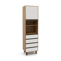 Paneleiro Confort 1 Porta 4 Gavetas Cinamomo e Off White
