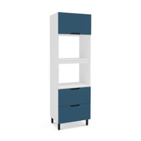 Paneleiro Meena 2 Portas 1 Gaveta Azul e Branco