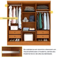 Guarda-Roupa Casal Vietri sem Pés 6 Portas 4 Gavetas Cinamomo e Off White
