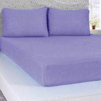 Jogo de Cama Queen Serena 3 pçs Malha 100% Algodão 158x198x30cm Lilás