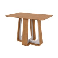 Mesa de Jantar Retangular com Tampo de MDF Sintonia Amêndoa e Off White 120 cm