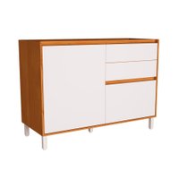 Balcão de Cozinha Denver sem Tampo 2 Portas 2 Gavetas Freijó e Branco Balcão de Cozinha Denver sem Tampo 2 Portas 2 Gavetas Freijó e Branco