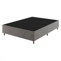 Base Cama Box Casal Lunare Veludo Grafite - Vian