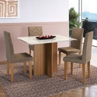 Mesa de Jantar 4 Lugares Dolphins Freijo/Off White/Cacau - Pnr Móveis