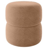Puff Redondo Decorativo 49X43 cm Paris Boucle Bege Milani Store
