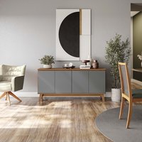 Aparador Kappesberg 4 Portas Canela/Chumbo 156cm