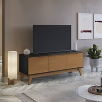 Rack Kappesberg 3 Portas Preto Fosco/Canela 136cm
