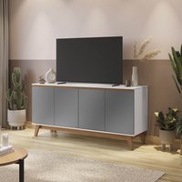 Aparador Kappesberg 4 Portas Branco/Chumbo 156cm