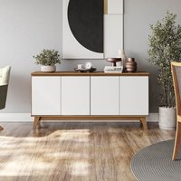 Aparador Kappesberg 4 Portas Canela/Branco 156cm