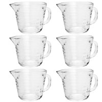 Kit 6 Jarras Medidoras de Vidro 700ml Lyor Copos Medidas Receitas Alça Bico