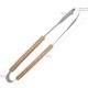 Kit 5 Pegadores de Churrasco Inox 40cm Restaurante Churrascaria Grelha Cabo Madeira