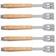 Kit 5 Pegadores de Churrasco Inox 40cm Restaurante Churrascaria Grelha Cabo Madeira