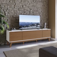 Rack Kappesberg 3 Portas Branco/Canela 180cm