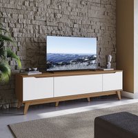 Rack Kappesberg 3 Portas Canela/Branco 180cm