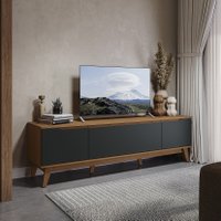 Rack Kappesberg 3 Portas Canela/Preto Fosco 180cm