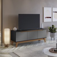 Rack 3 Portas Preto Fosco/Azul Profundo 136cm Kappesberg