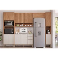 Kit de Cozinha Completa 5 Peças Divina (2Aéreos+1Balcão+1Paneleiro+1TorreQuente) C5P185 Freijo/Off White - MGM