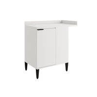 Gabinete de Cozinha Modulado Balcão Alpha 2508 Canto Reto c/ 1 Porta c/ Tampo 94cm Branco - Carraro