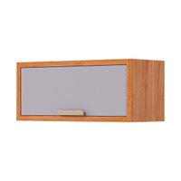 Módulo Cozinha MGM Eloise Armário Geladeira c/ 1 Porta Basculante Riscada 80 cm Cinamomo/Platina-MGM