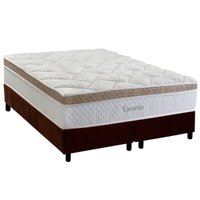 Cama Box King: Colchão Molas Ensacadas Herval Toronto + Base CRC Suede Brown (193x203)