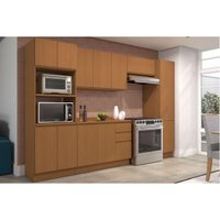 Kit Cozinha Modulada 6 Peças Ciela (2Aéreos+1Balcão+1Paneleiro+1TorreQuente+1Complemento) C6P94 Canela - Kappesberg
